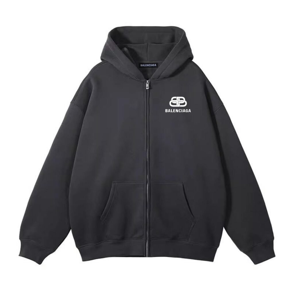 Gilet zippé Balenciaga – coton premium, logo brodé BB