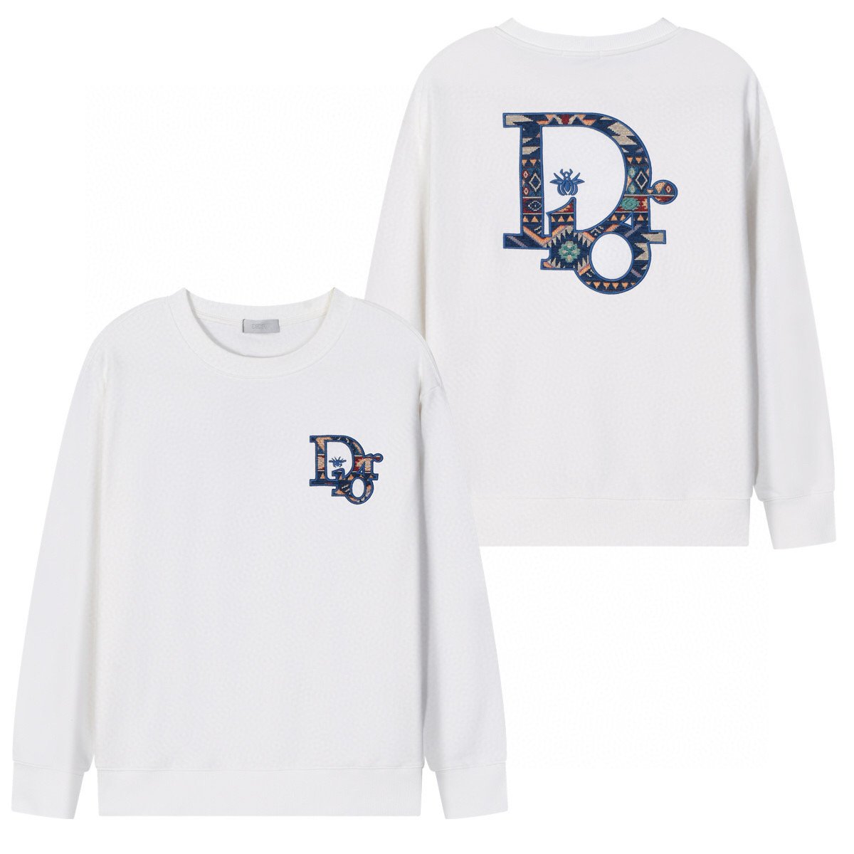 Sweat Dior Logo Brodé Ethnique – Coton Premium – Image 2