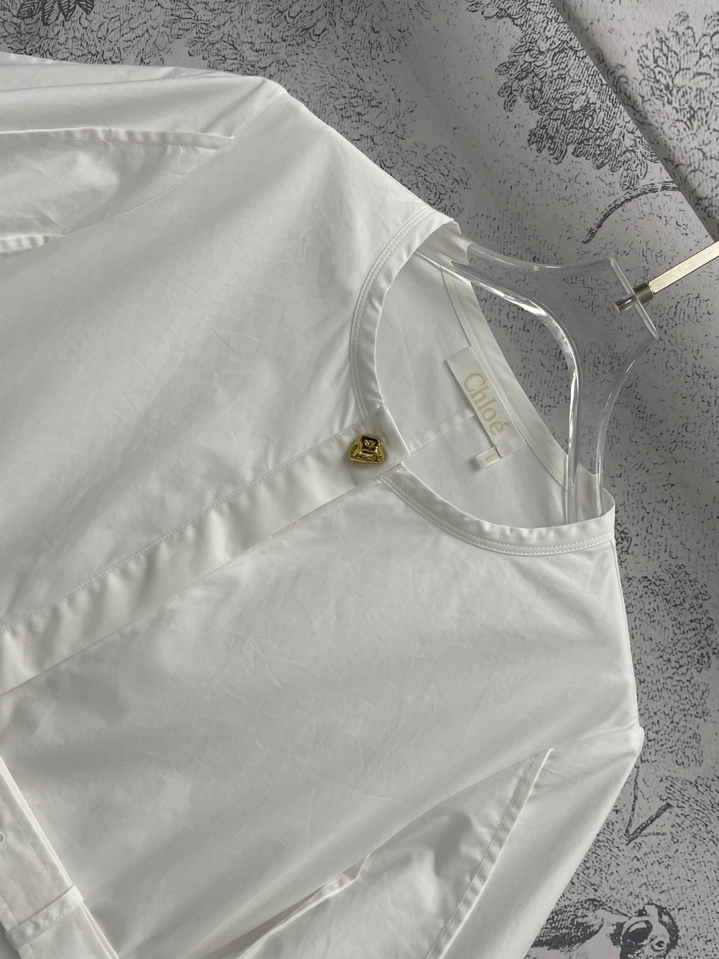 Robe courte ChloĆ© en coton blanc avec ceinture ā Image 2