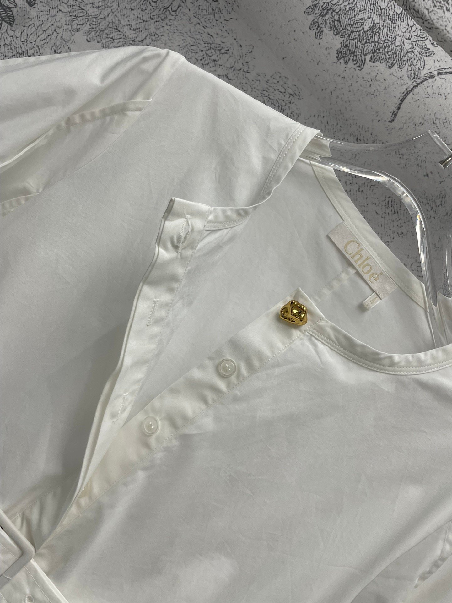 Robe courte ChloĆ© en coton blanc avec ceinture ā Image 6