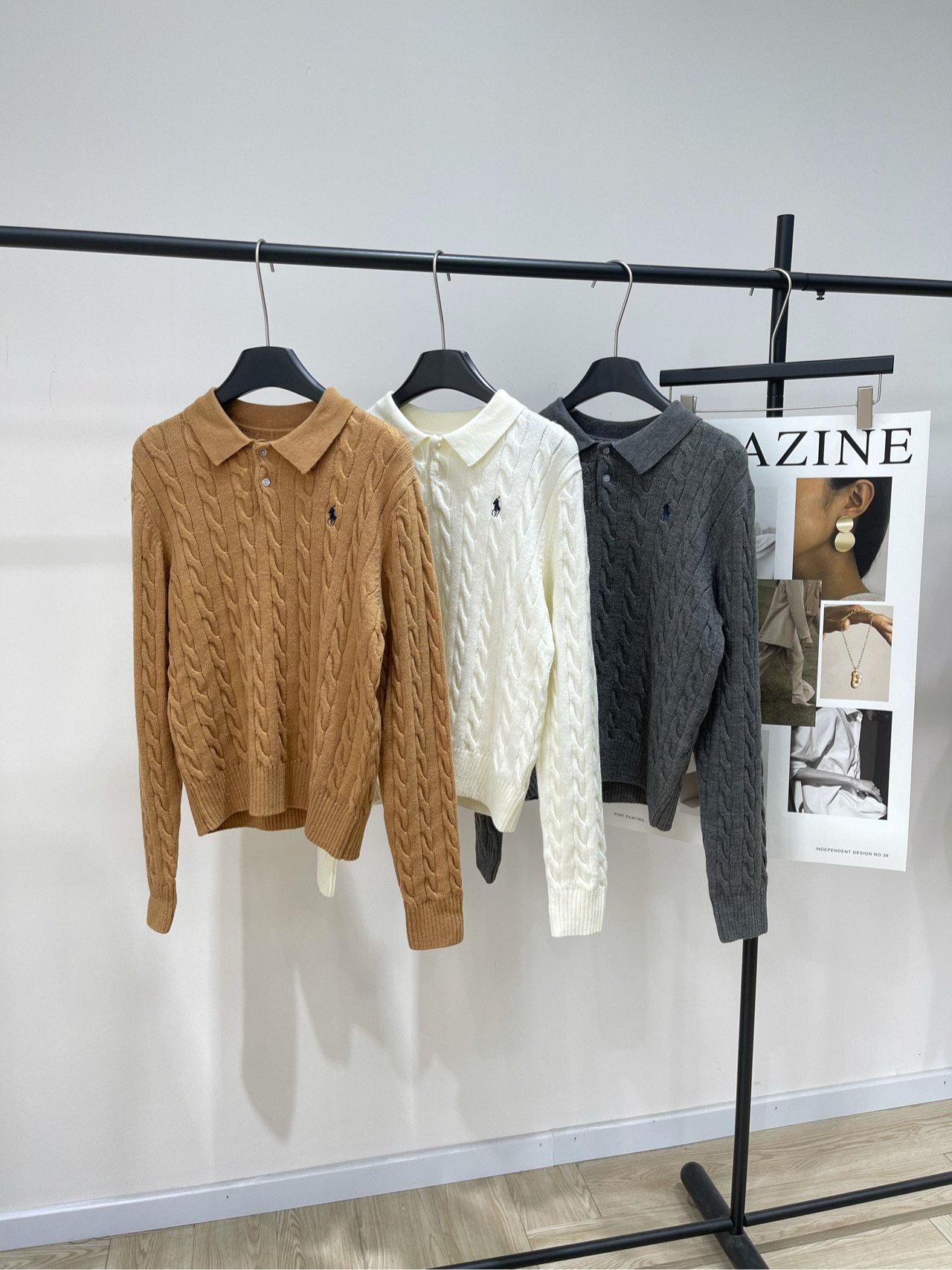 Pull torsadé Polo Ralph Lauren à col polo