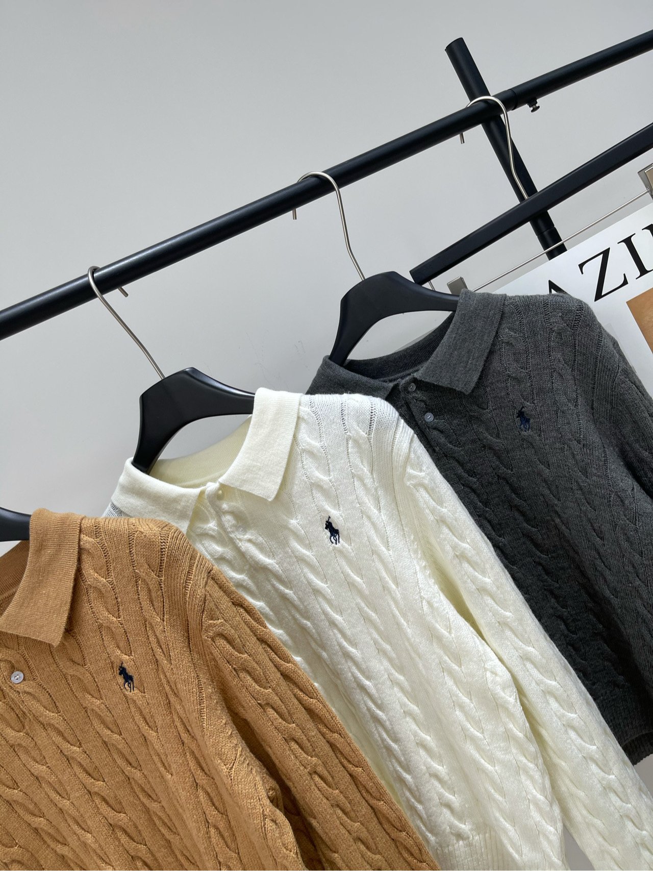 Pull torsadé Polo Ralph Lauren à col polo – Image 3