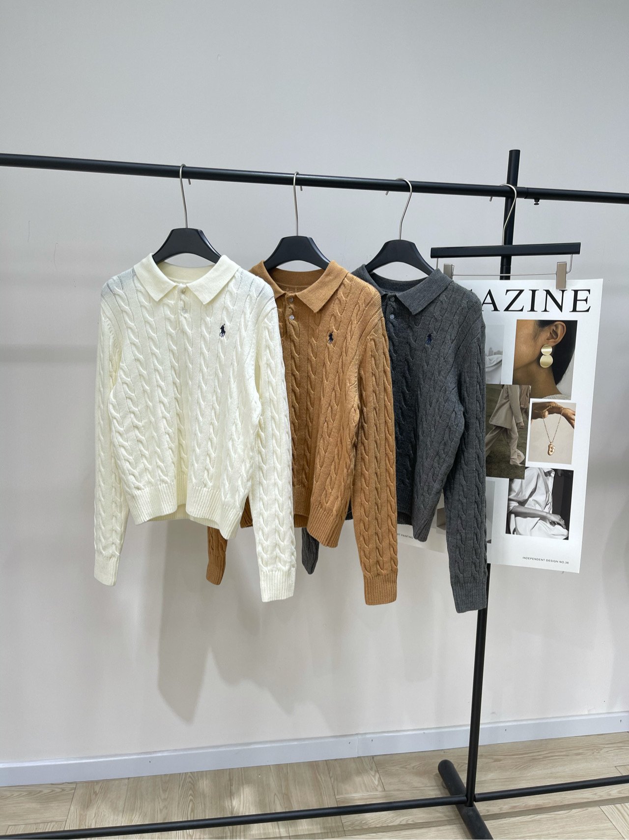 Pull torsadé Polo Ralph Lauren à col polo – Image 5