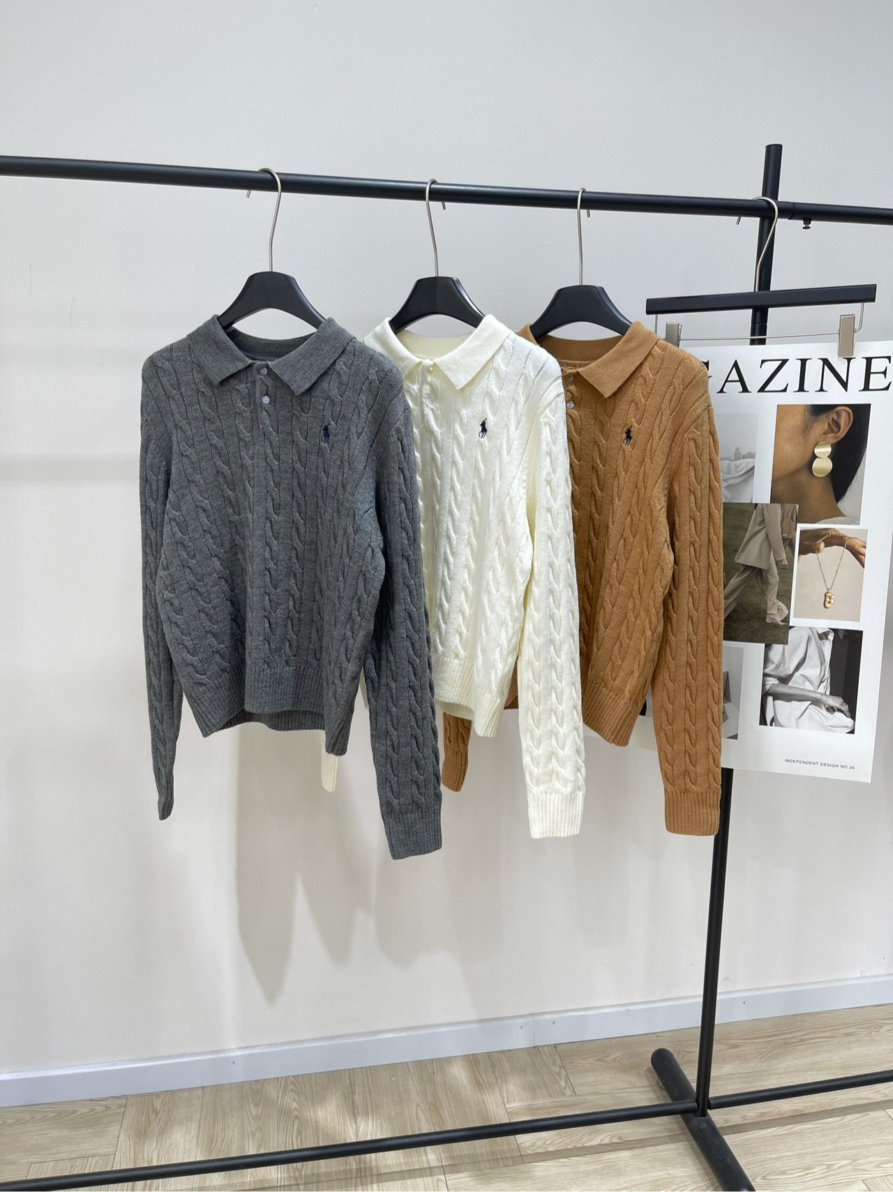 Pull torsadé Polo Ralph Lauren à col polo – Image 8