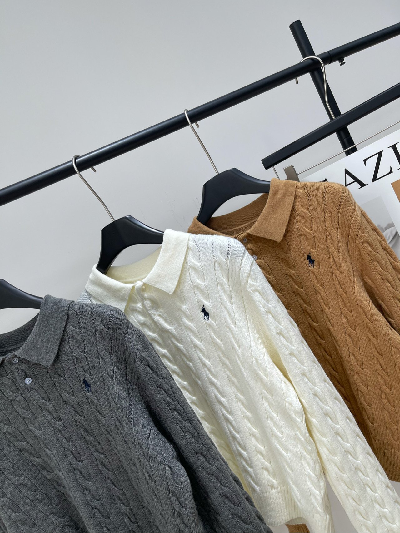 Pull torsadé Polo Ralph Lauren à col polo – Image 9