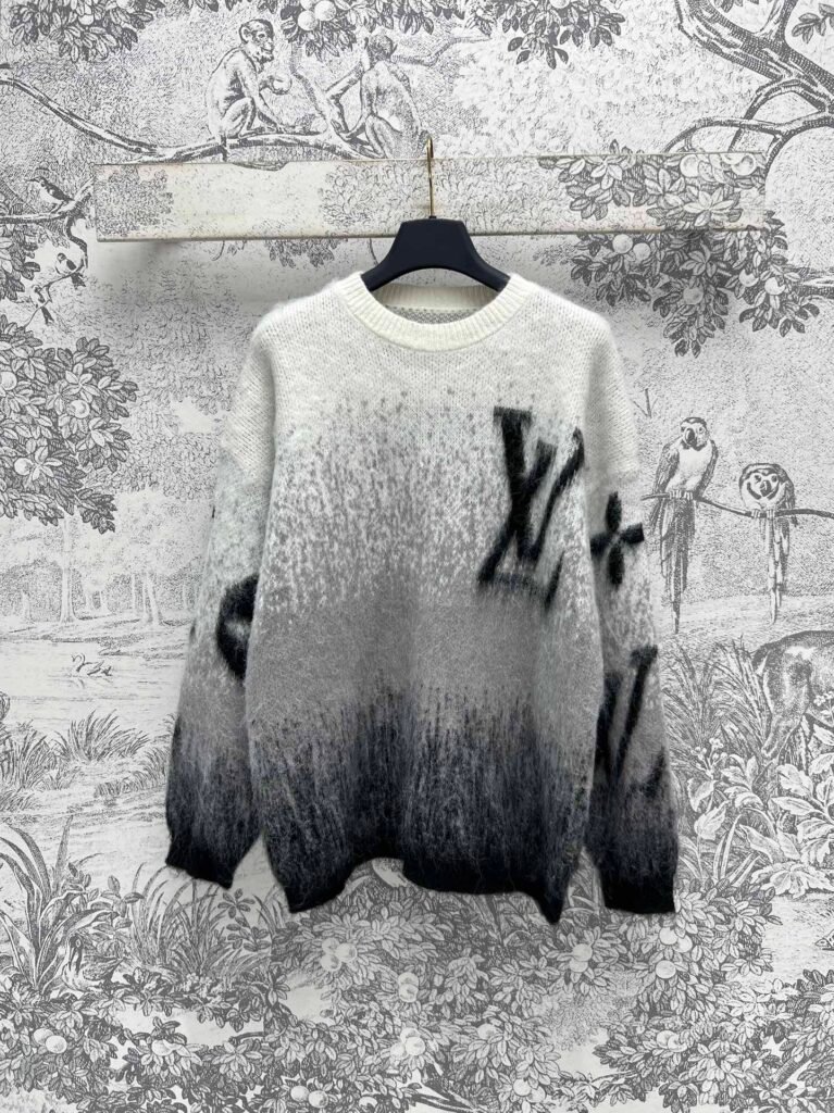 Pull Louis Vuitton LV Gradient – Maille luxueuse à effet dégradé noir et gris