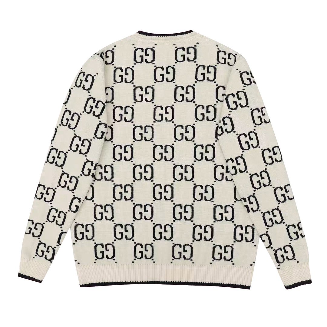 Pull Gucci motif GG – Maille signature – Blanc ou Noir – Image 3