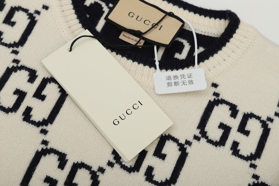 Pull Gucci motif GG – Maille signature – Blanc ou Noir – Image 5