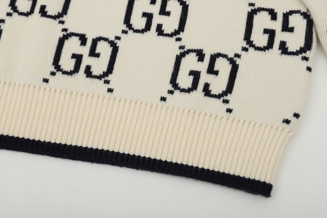 Pull Gucci motif GG – Maille signature – Blanc ou Noir – Image 7