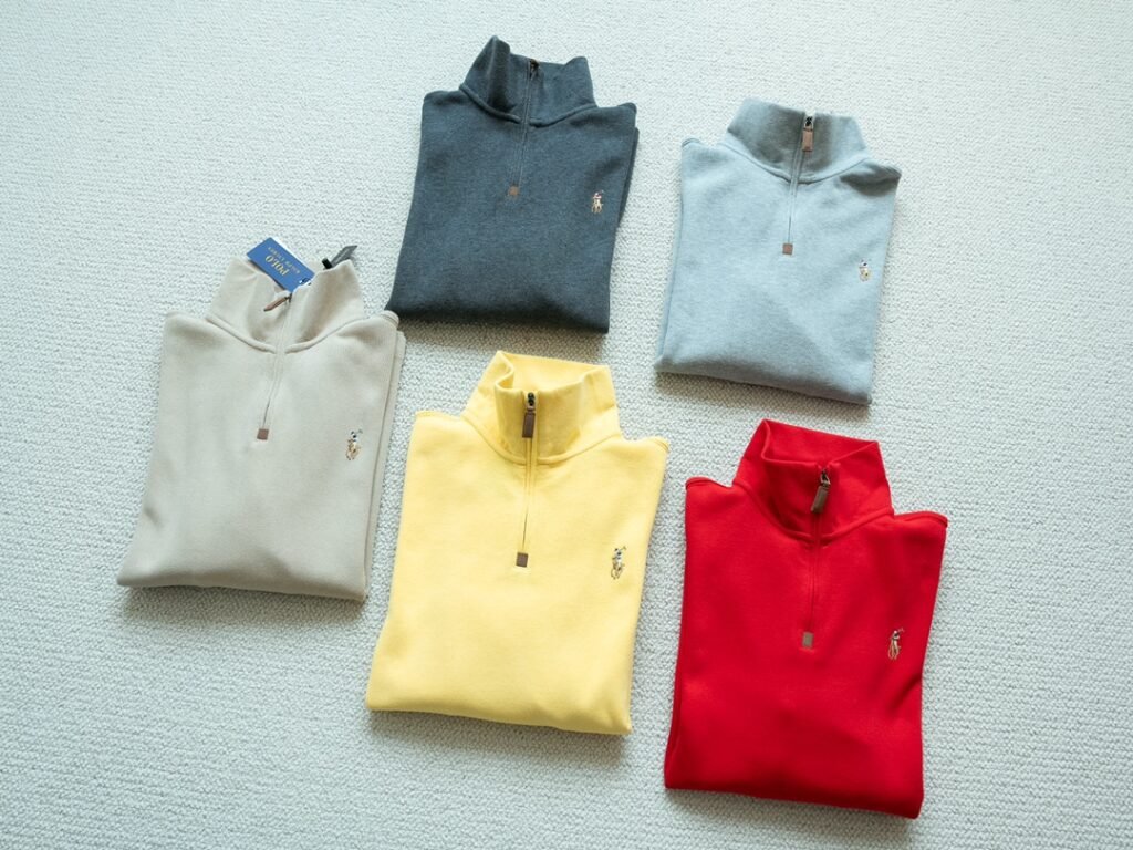 Pull zippé Polo Ralph Lauren – Demi-fermeture en coton doux