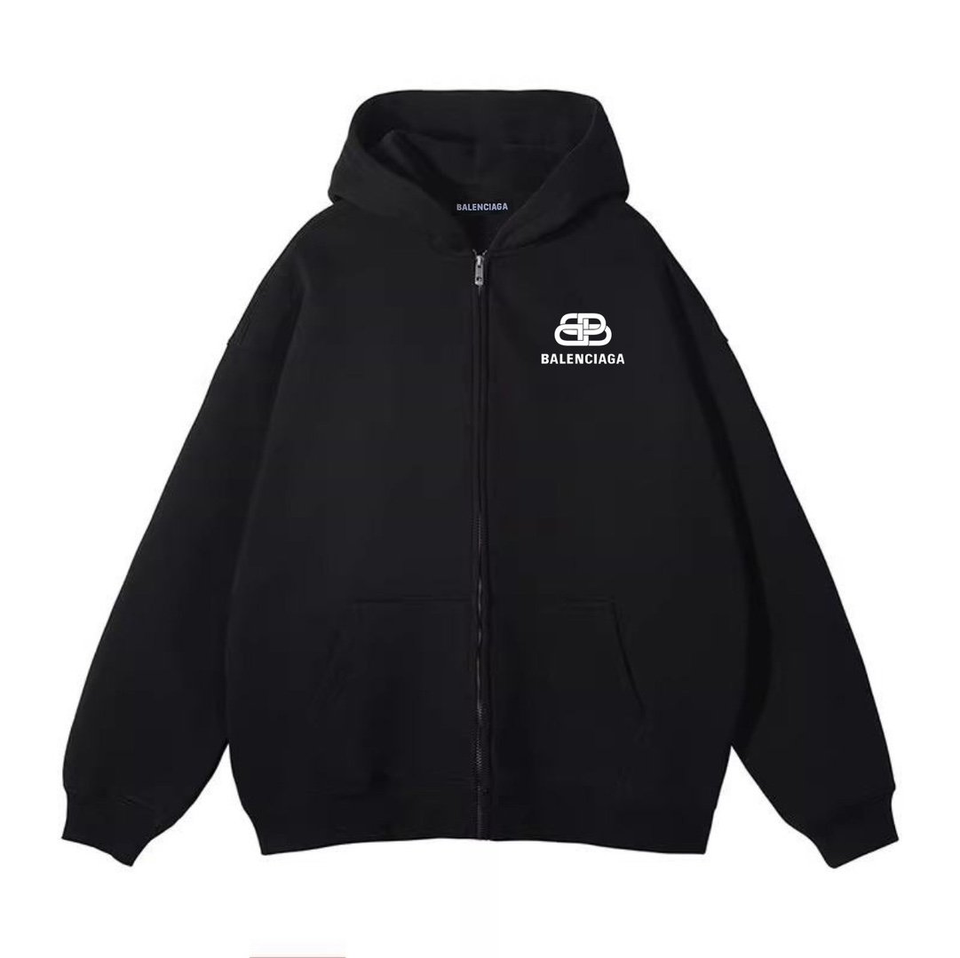 Sweat zippée à Capuche Balenciaga Noir Élegance Quotidienne et Confort