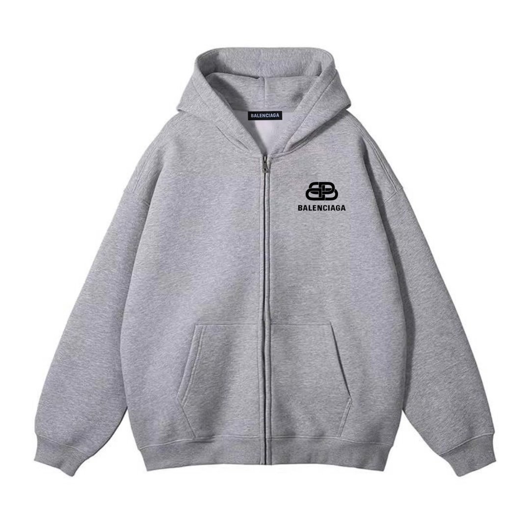 Sweat zippée à Capuche Balenciaga Noir Élegance Quotidienne et Confort – Image 3