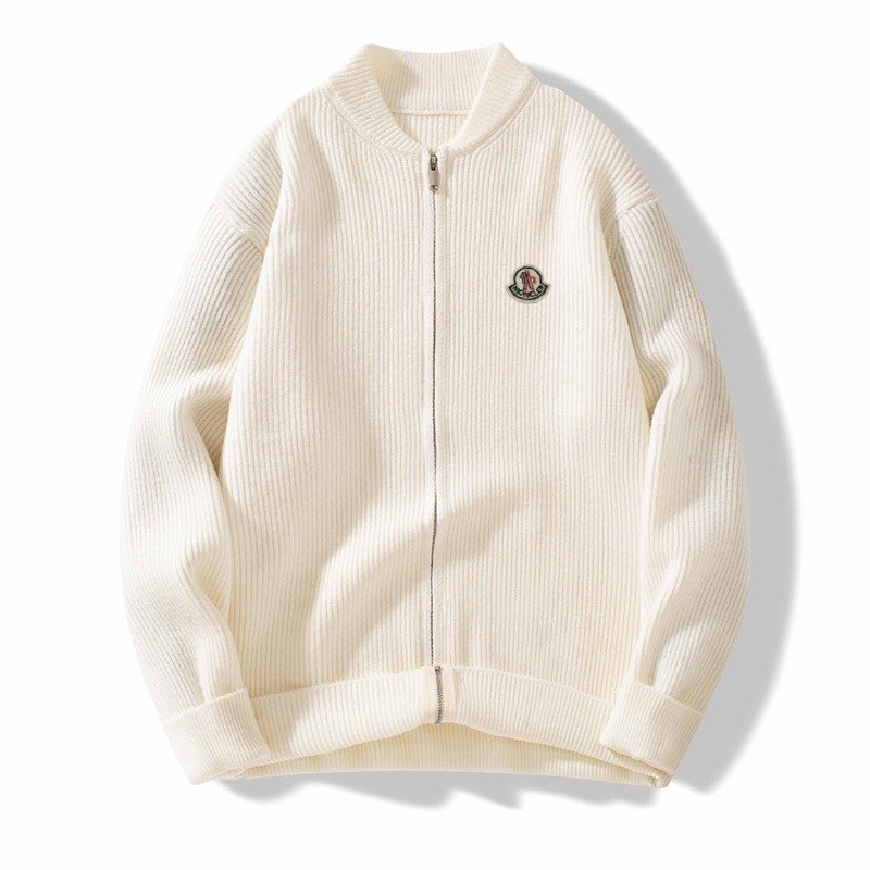 Cardigan zippé en laine Moncler, élégance et confort durable – Image 4