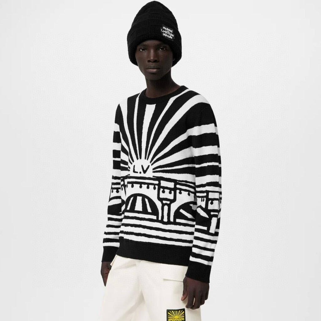 Pull Jacquard Louis Vuitton Cachemire Laine – Élégance Chic et Confort