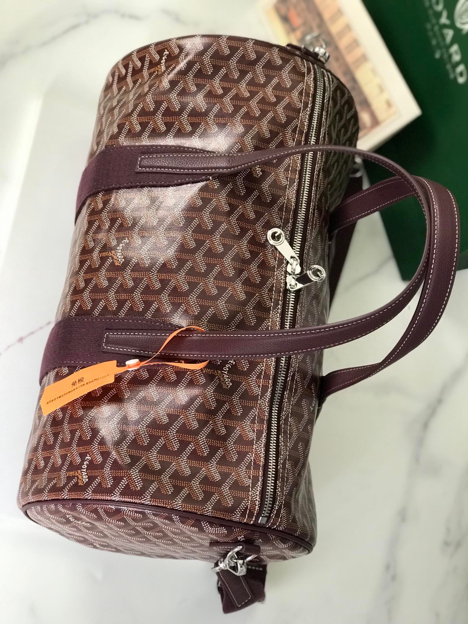 Sac de Sport Goyard Barrel 40 Marron en Toile Résistante et Élégante – Image 2