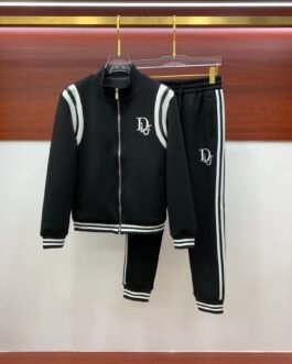 Survêtement Dior Oblique en Jersey de Coton Mélangé Noir Élégance Quotidienne