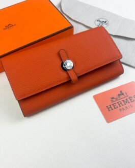 Porte-feuille Hermès en cuir luxe, compact et sécurisé multicolore