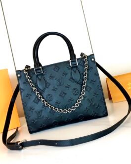 Sac Louis Vuitton On The Go PM Noir en Cuir Empreinte, Élégance Utile