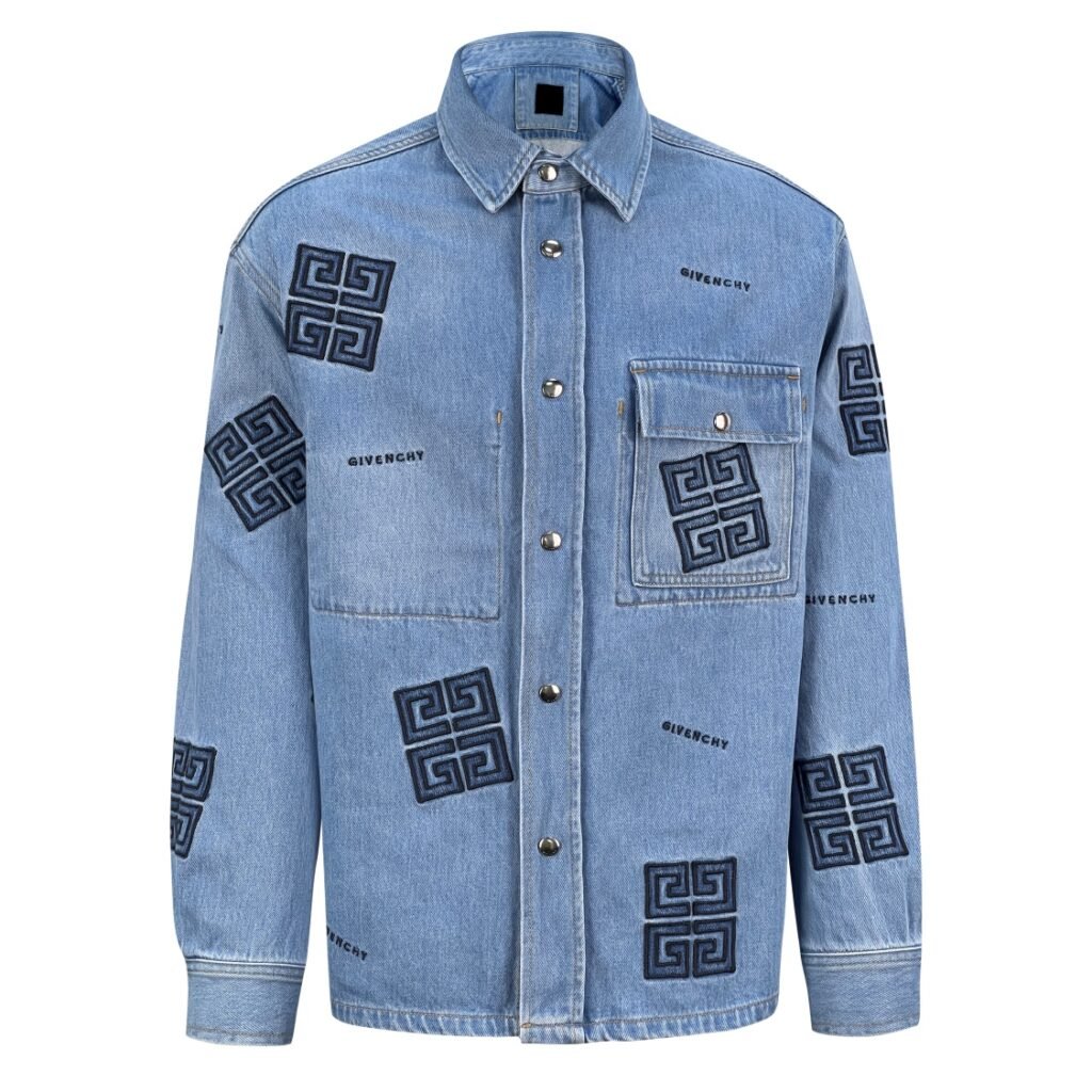 Veste-chemise en jean Givenchy élégante et intemporelle, confort S à XL