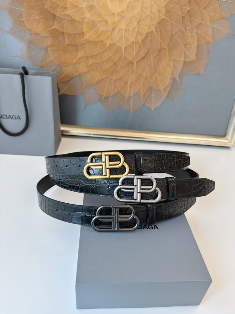 Ceinture Balenciaga Double Luxe en Finitions Argentées et Dorées