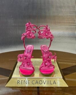 Escarpins René Caovilla en cuir avec détail floral et confort optimal