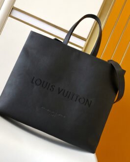 Sac cabas Louis Vuitton Shopper Tote MM en cuir de vachette noir