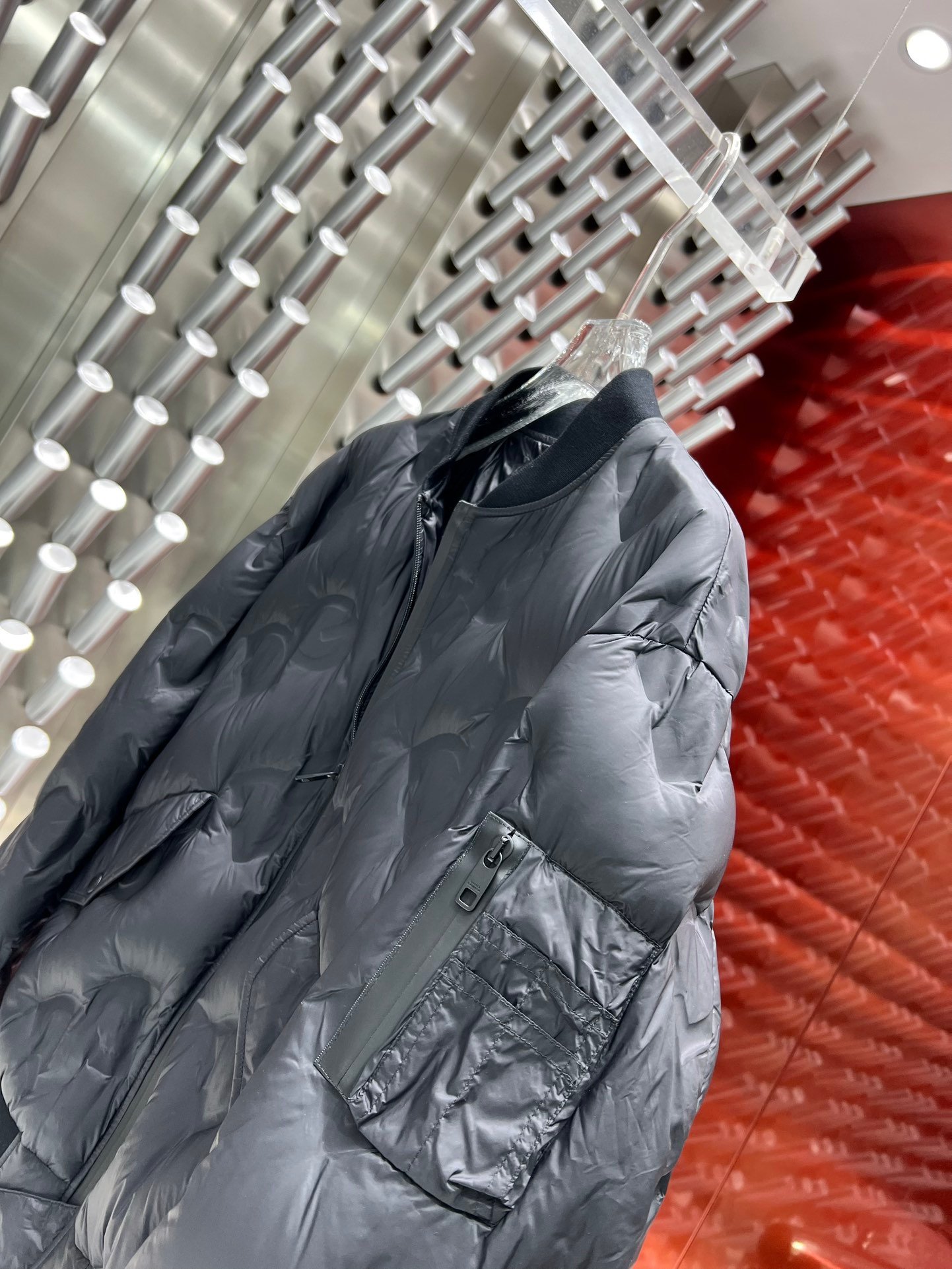 Doudoune Dolce & Gabbana Bomber Matelassé Logo Embossé Noir – Image 7