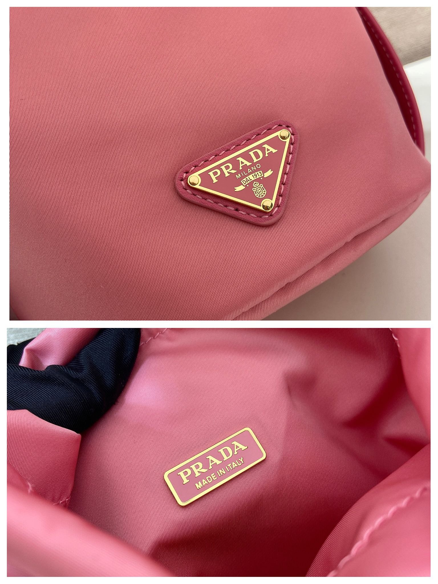 Sac seau PRADA avec chaîne dorée style Re-Edition pouch bag luxe tendance – Image 28