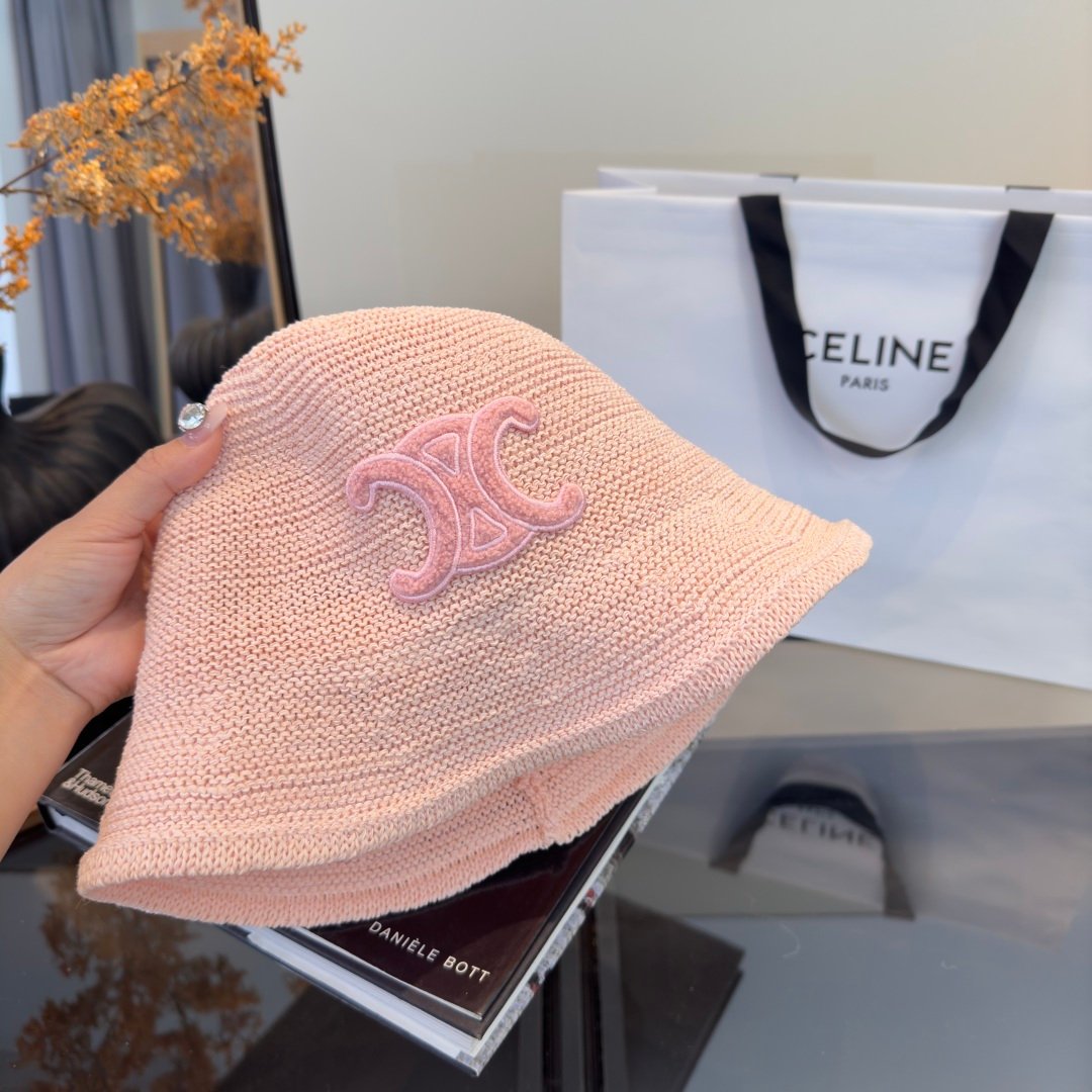 Celine Triomphe Raffia Bucket Hat en raphia beige avec logo Triomphe marron – chapeau luxe été iconique – Image 7