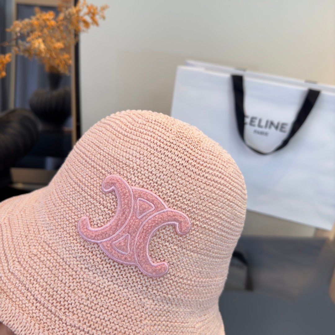 Celine Triomphe Raffia Bucket Hat en raphia beige avec logo Triomphe marron – chapeau luxe été iconique – Image 18