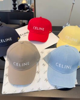 Celine Embroidered Logo Baseball Cap en coton – casquette luxe avec logo CELINE brodé