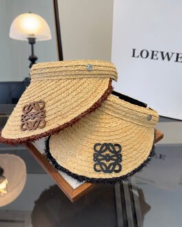 Loewe Anagram Raffia Visor en paille tressée avec logo Anagram – visière luxe été iconique