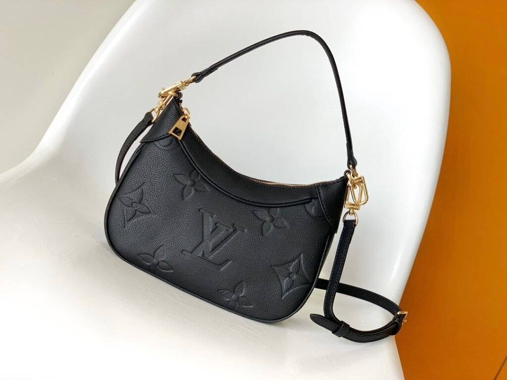 Sac Louis Vuitton Bagatelle NM en cuir Monogram Empreinte noir