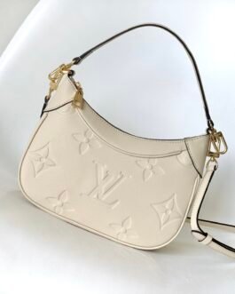 Sac Louis Vuitton Bagatelle NM en cuir Monogram Empreinte Crème