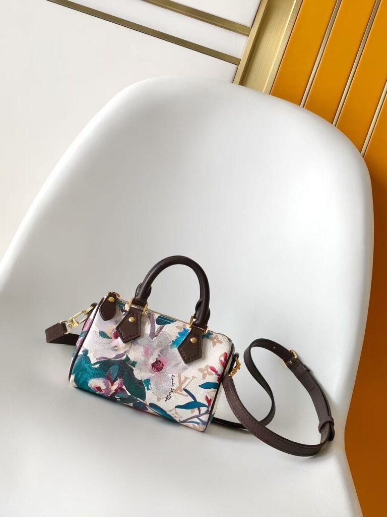 Sac Louis Vuitton Nano Speedy en toile Monogram Eden Flower