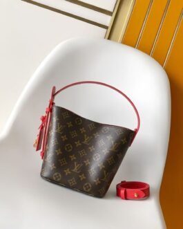 Sac Louis Vuitton All In BB Monogram en toile et cuir Sari Red