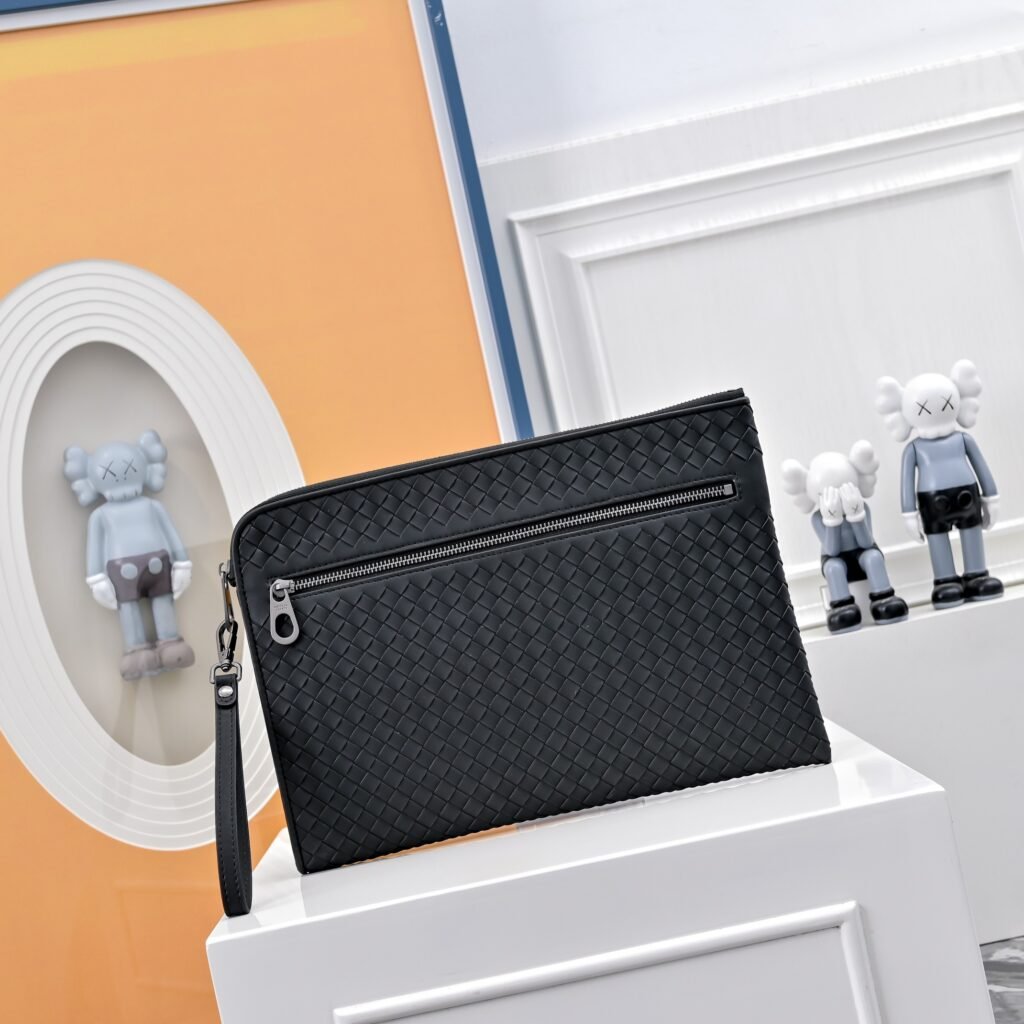 Pochette Porte-Documents Bottega Veneta Intrecciato avec Poche Zippée