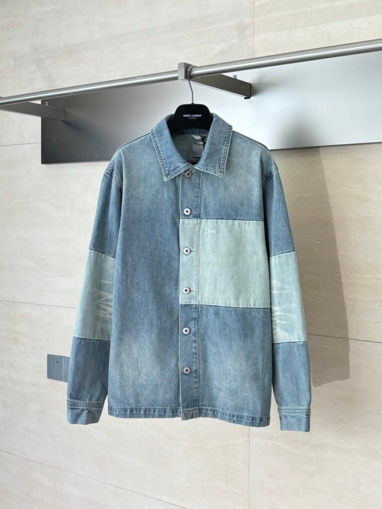 Surchemise Dior à Effet Patchwork en Sergé de Coton été 2026
