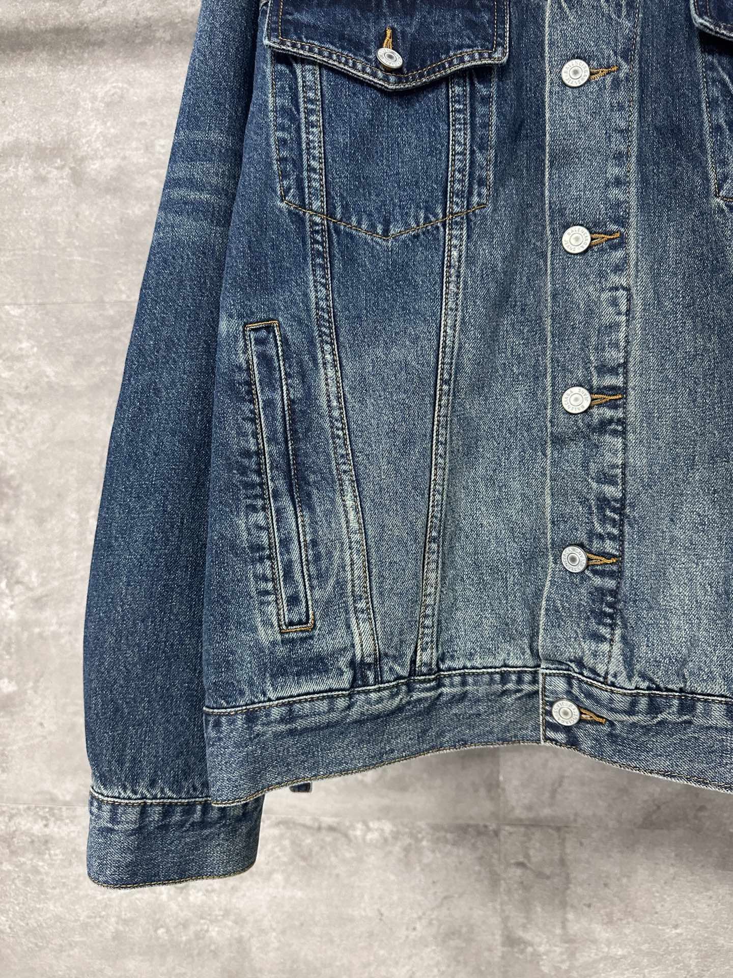 Veste en Jean Balenciaga Oversized Denim Jacket unisexe – Image 7