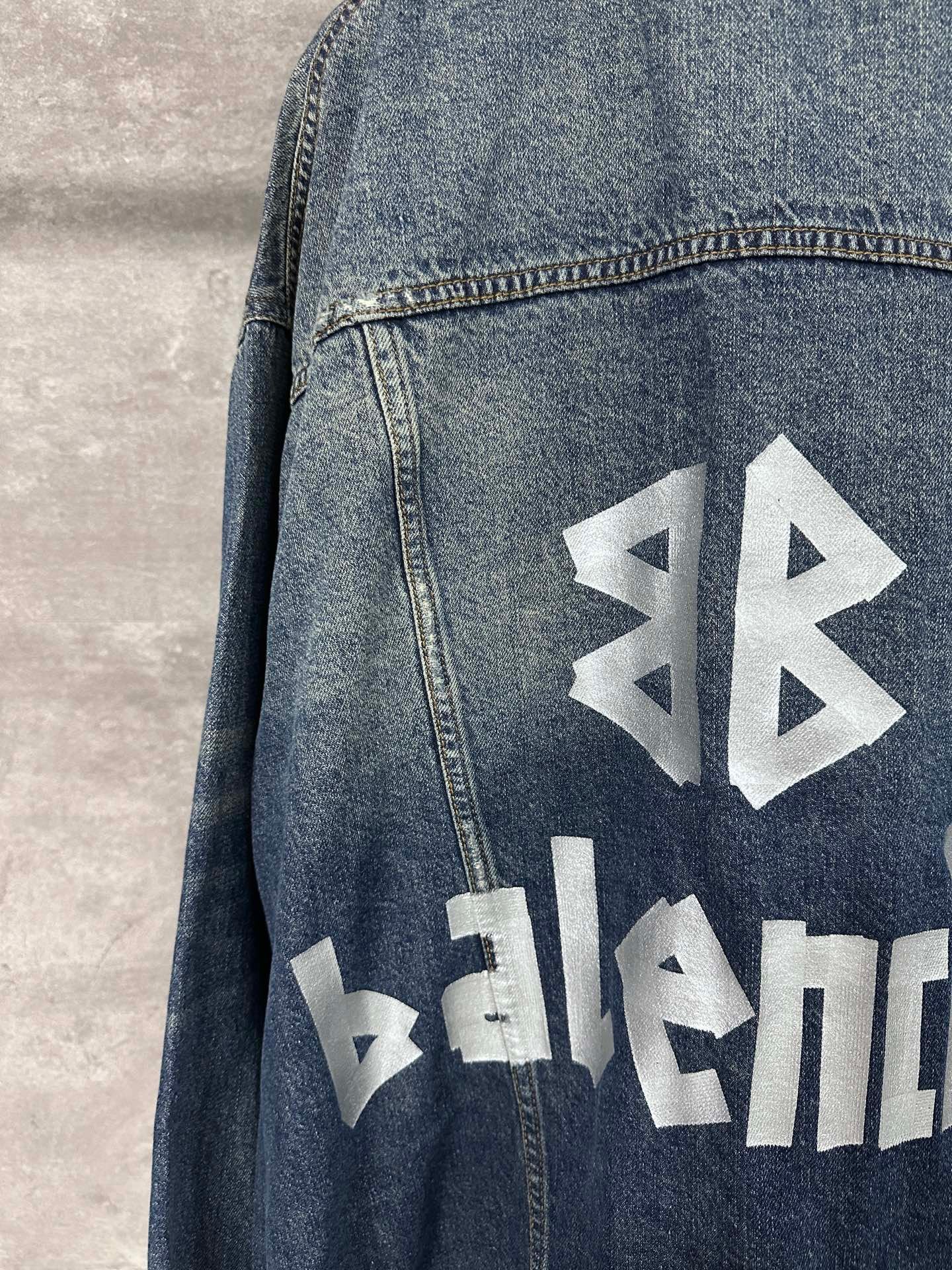 Veste en Jean Balenciaga Oversized Denim Jacket unisexe – Image 9