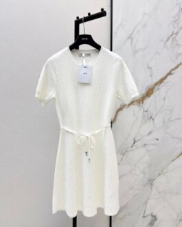 Robe Courte Dior Oblique en Maille Technique