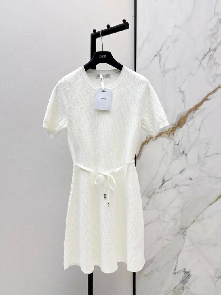 Robe Courte Dior Oblique en Maille Technique