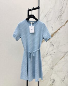 Robe Courte Dior Oblique en Maille Technique