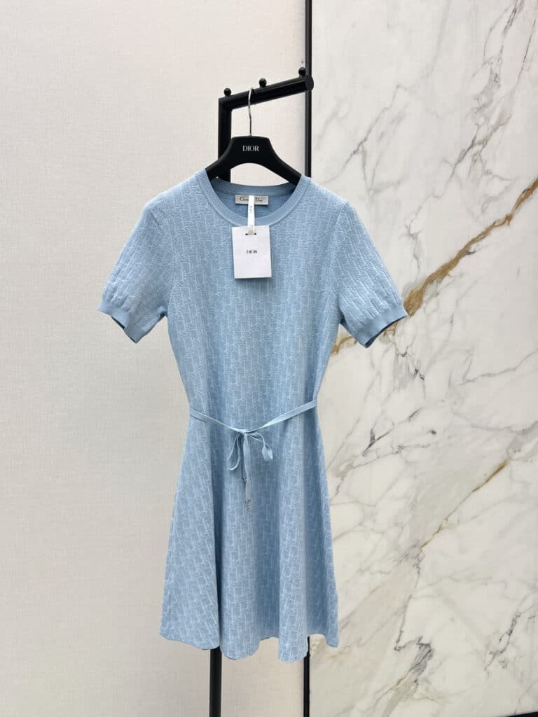 Robe Courte Dior Oblique en Maille Technique