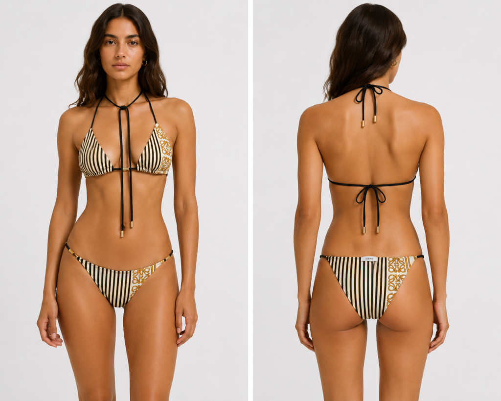Bikini triangle rayé Anagram LOEWE