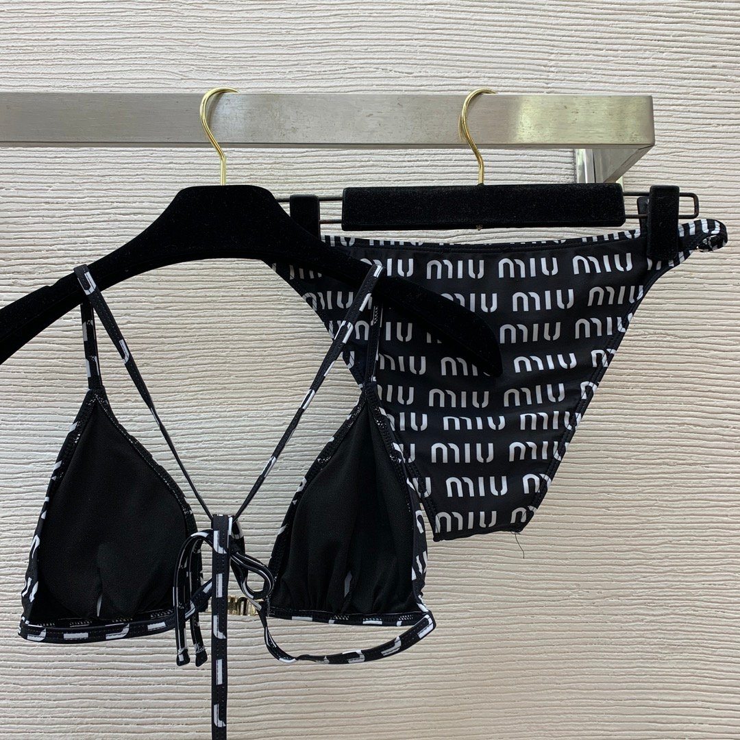 Bikini Miu Miu Monogram Noir et Blanc – Image 3