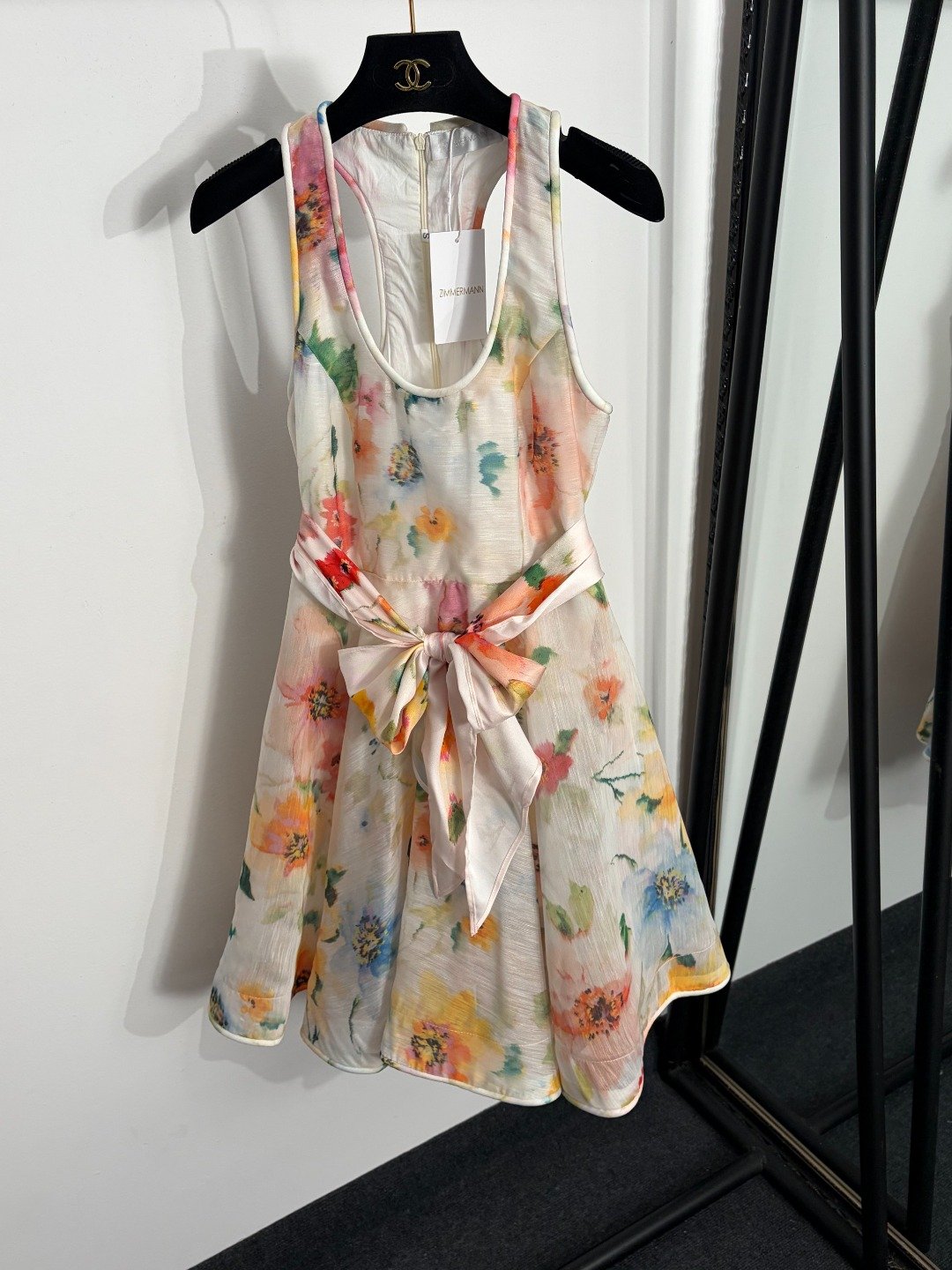 Zimmermann Robe Été Fleurie avec Ceinture à Nouer