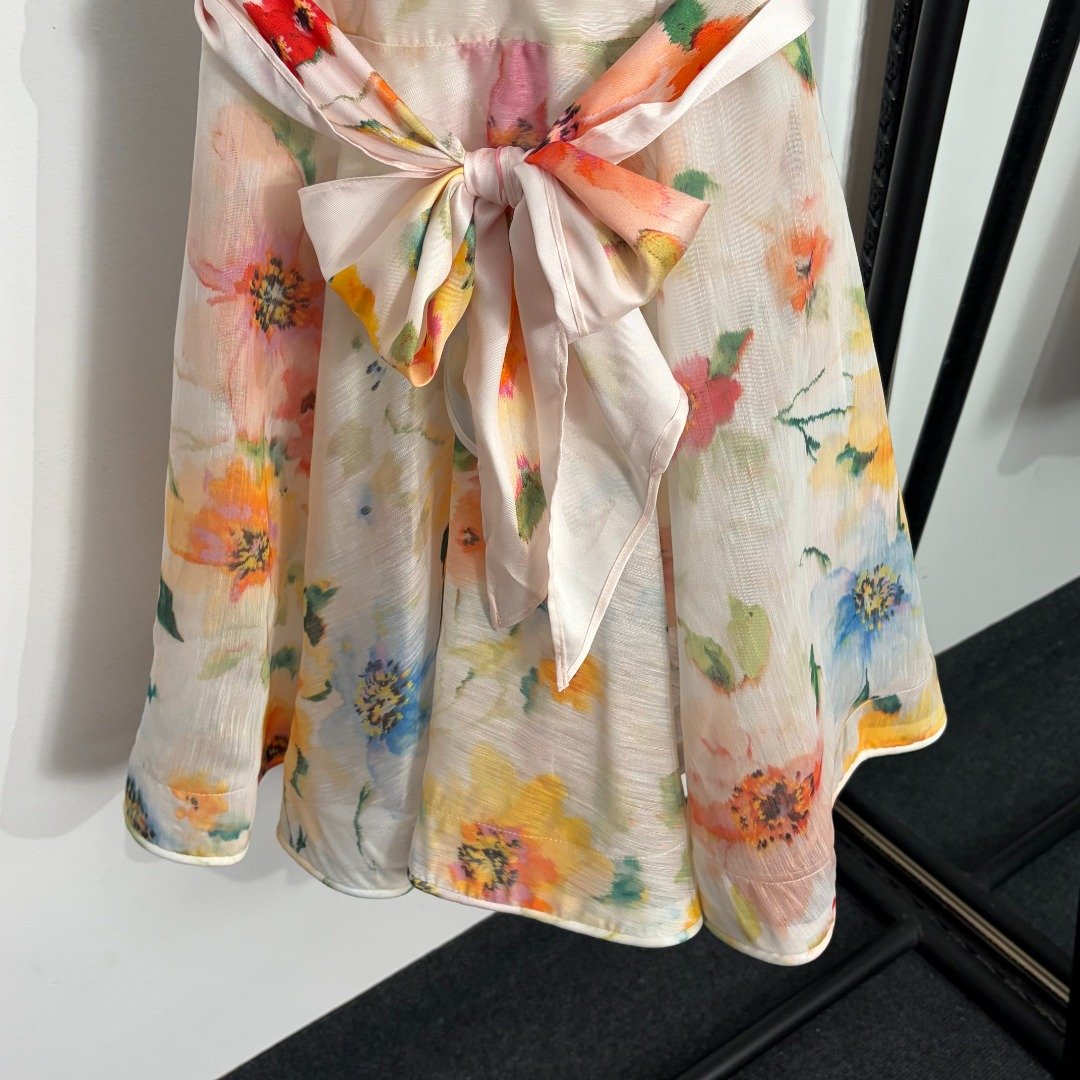 Zimmermann Robe Été Fleurie avec Ceinture à Nouer – Image 4