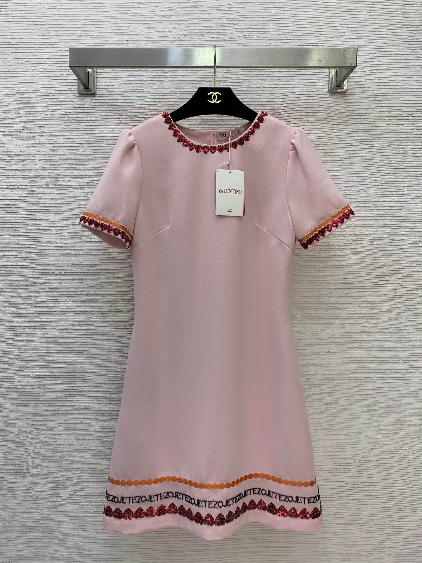 Valentino Robe Chic à Ornements Pailletés