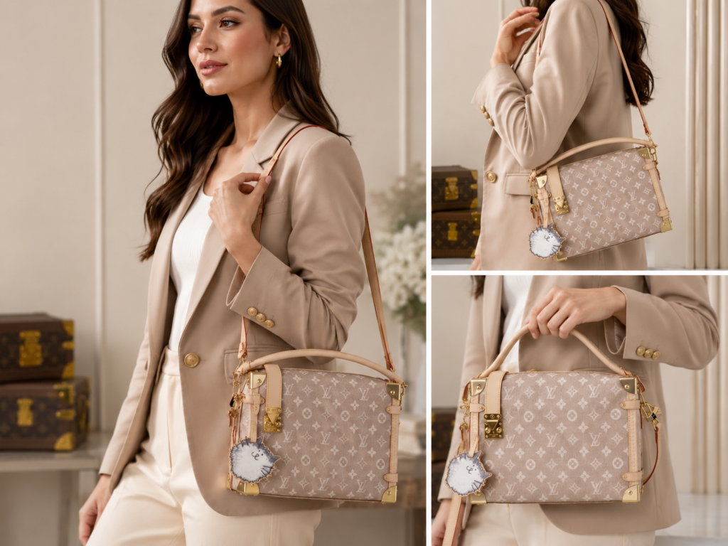 Sac Louis Vuitton Monogram Canvas Rose Nude – Porté Épaule & Main